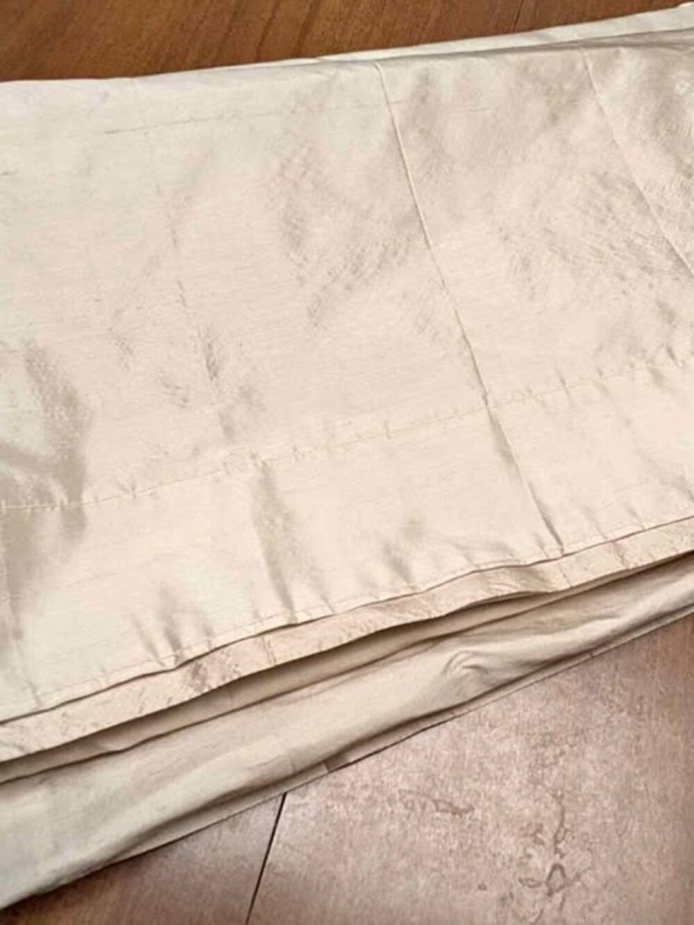 2 J.C. Penny Home 41W x 94L Beige/Cream Vintage Lined Rod Pocket Silk Drapes